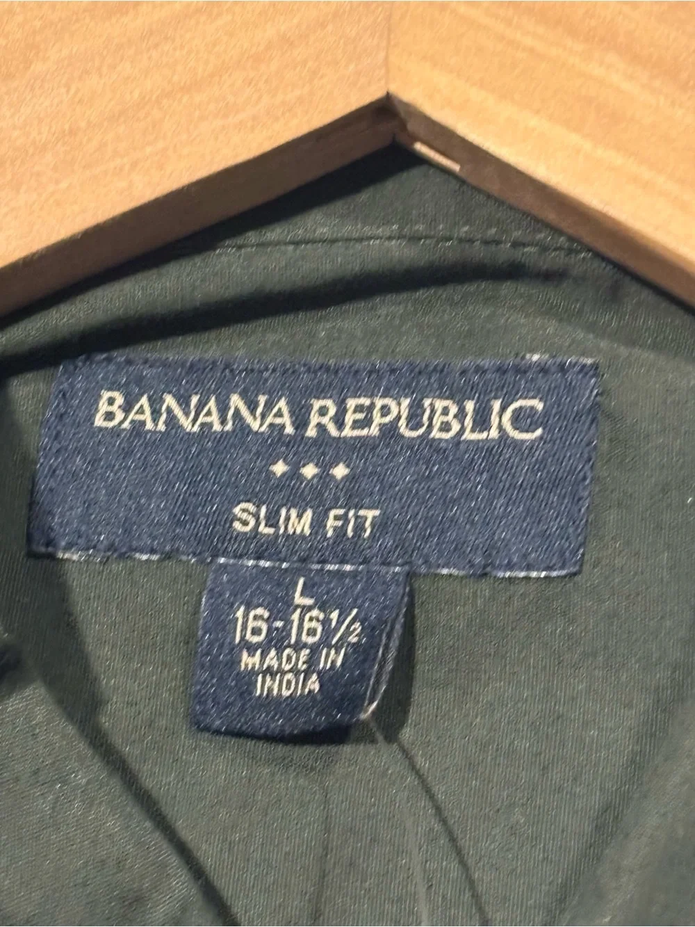 Banana Republic Men's Olive Green Button-Front Dress Shirt